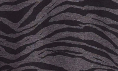 Karen Kane Zebra Zip Hem Long Sleeve Sweatshirt Minidress In Grey Print