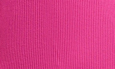Shop Karen Kane Rib Knit Long Sleeve Top In Hot Pink