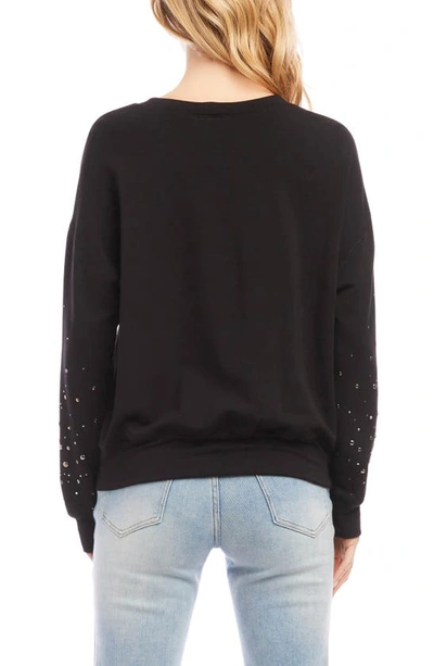 Shop Karen Kane Embellished Sweatshirt In Black