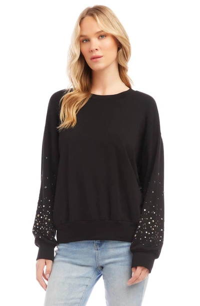 Shop Karen Kane Embellished Sweatshirt In Black