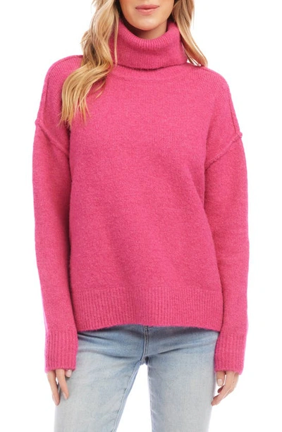 Shop Karen Kane Turtleneck Sweater In Hot Pink