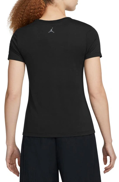 Shop Jordan Slim Embroidered T-shirt In Black/ Smoke Grey