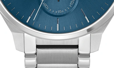 Hugo Boss Blue-dial Watch With Stainless-steel Link Bracelet Men's Watches In Blue