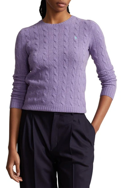 Shop Ralph Lauren Julianna Wool & Cashmere Cable Stitch Sweater In Wisteria Melange