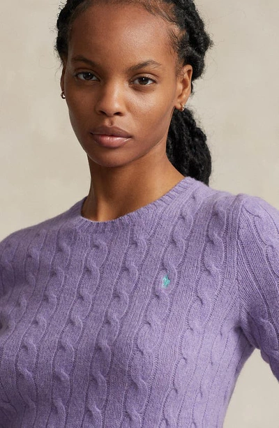 Shop Ralph Lauren Julianna Wool & Cashmere Cable Stitch Sweater In Wisteria Melange