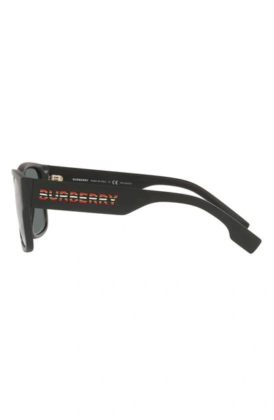 Shop Burberry 57mm Polarized Square Sunglasses In Black