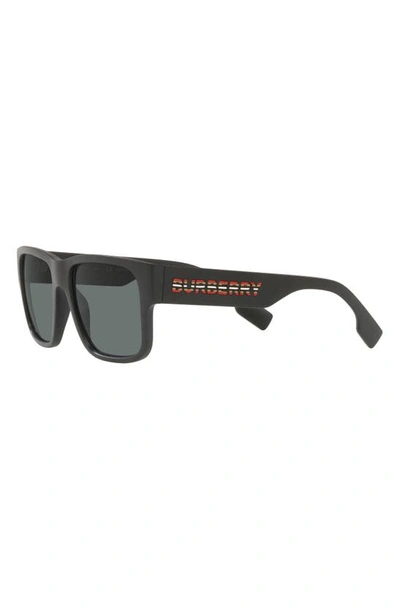 Shop Burberry 57mm Polarized Square Sunglasses In Black