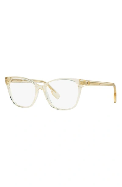 Shop Burberry Caroline 53mm Square Optical Glasses In Yellow