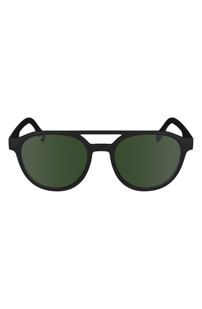 Shop Lacoste 53mm Oval Sunglasses In Matte Black