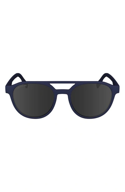 Shop Lacoste 53mm Oval Sunglasses In Matte Blue