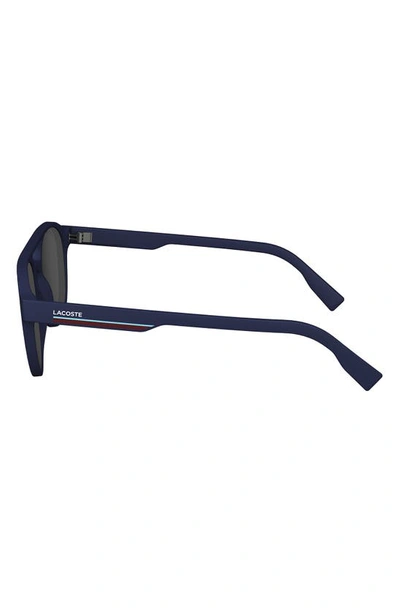 Shop Lacoste 53mm Oval Sunglasses In Matte Blue