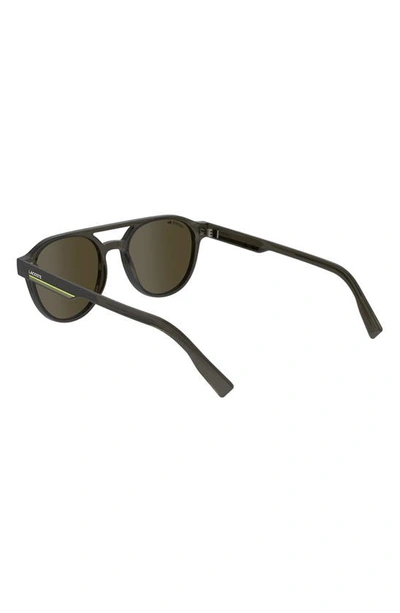 Shop Lacoste 53mm Oval Sunglasses In Transparent Grey