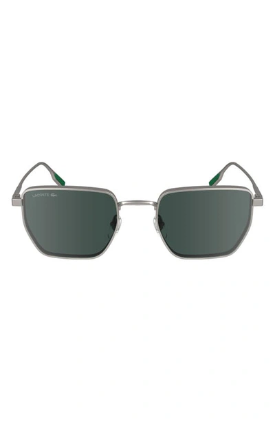 Shop Lacoste Premium Heritage 52mm Rectangular Sunglasses In Matte Light Gunmetal