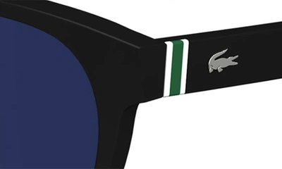 Shop Lacoste Premium Heritage 49mm Rectangular Sunglasses In Black