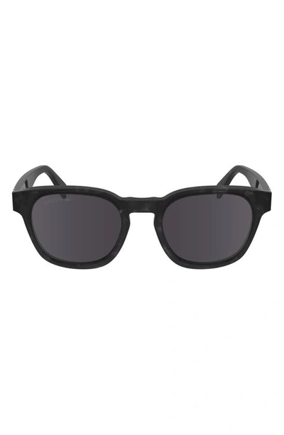 Shop Lacoste Premium Heritage 49mm Rectangular Sunglasses In Havana Grey