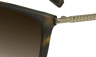 Shop Lacoste Premium Heritage 57mm Gradient Rectangular Sunglasses In Dark Havana