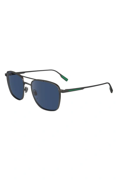 Shop Lacoste Premium Heritage 55mm Rectangular Sunglasses In Matte Dark Gunmetal