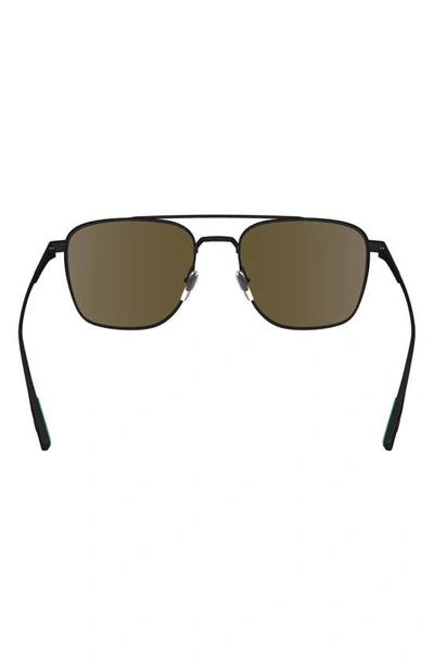 Shop Lacoste Premium Heritage 55mm Rectangular Sunglasses In Matte Black