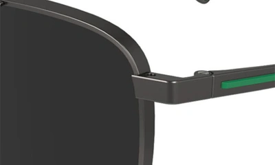 Shop Lacoste Premium Heritage 55mm Rectangular Sunglasses In Shiny Gunmetal