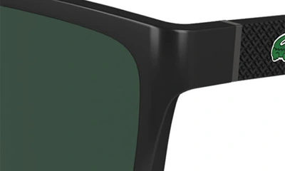 Shop Lacoste 56mm Rectangular Sunglasses In Black