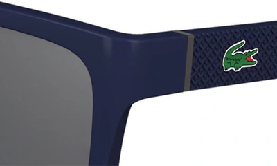 Shop Lacoste 56mm Rectangular Sunglasses In Blue