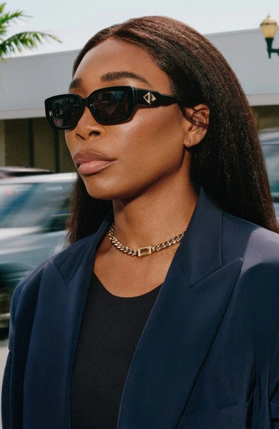 Shop Lacoste 55mm Rectangular Sunglasses In Black