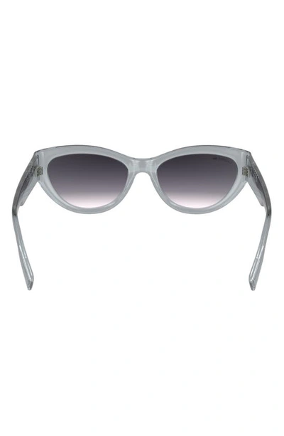 Shop Lacoste Sport 54mm Cat Eye Sunglasses In Transparent Grey
