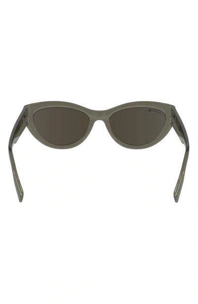 Shop Lacoste Sport 54mm Cat Eye Sunglasses In Transparent Brown