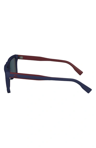 Shop Lacoste Sport 56mm Rectangular Sunglasses In Matte Blue