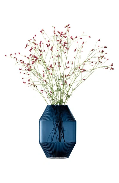 Shop Lsa Rotunda Lantern/vase In Sapphire