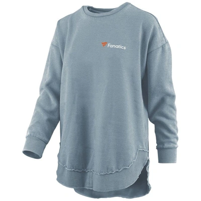 Shop Pressbox Blue Fanatics Corporate Vintage Wordmark Logo Pullover Sweatshirt