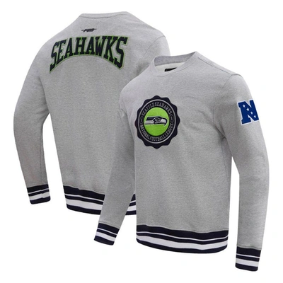 Shop Pro Standard Heather Gray Seattle Seahawks Crest Emblem Pullover Sweatshirt