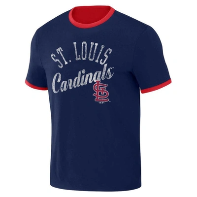 Shop Darius Rucker Collection By Fanatics Red/navy St. Louis Cardinals Two-way Ringer Reversible T-shirt