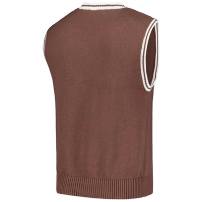 Shop Pleasures Brown Atlanta Braves Knit V-neck Pullover Sweater Vest