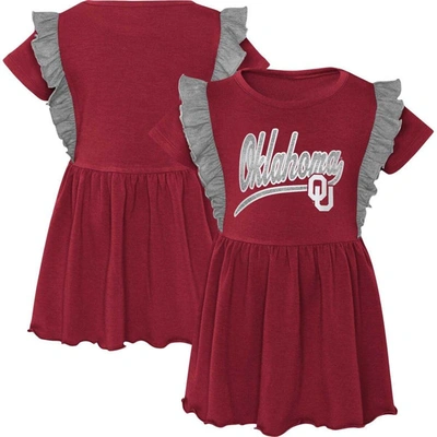 Shop Outerstuff Girls Toddler Crimson Oklahoma Sooners Too Cute Tri-blend Dress
