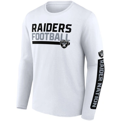 Shop Fanatics Branded Black/white Las Vegas Raiders Two-pack 2023 Schedule T-shirt Combo Set