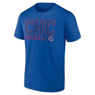 Shop Fanatics Branded Royal/white Chicago Cubs Two-pack Combo T-shirt Set