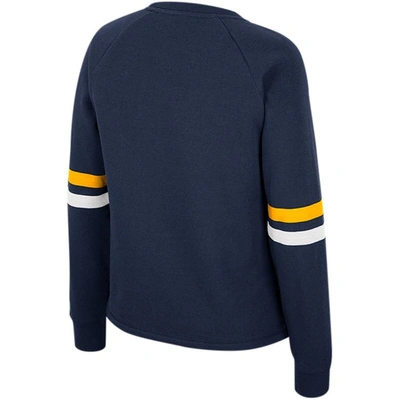 Shop Colosseum Navy West Virginia Mountaineers Talent Competition Raglan Pullover Sweatshirt