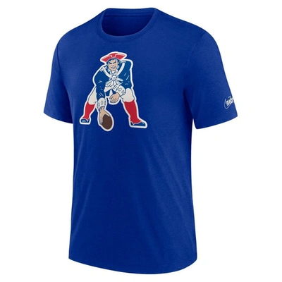 Shop Nike Royal New England Patriots Rewind Logo Tri-blend T-shirt