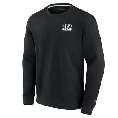 Shop Fanatics Signature Unisex  Black Cincinnati Bengals Super Soft Pullover Crew Sweatshirt