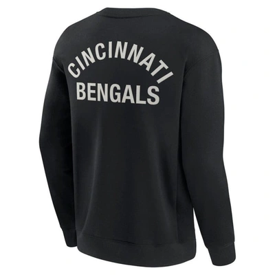 Shop Fanatics Signature Unisex  Black Cincinnati Bengals Super Soft Pullover Crew Sweatshirt