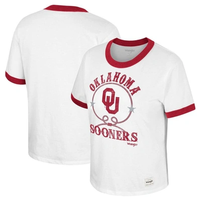 Shop Colosseum X Wrangler White Oklahoma Sooners Freehand Ringer T-shirt