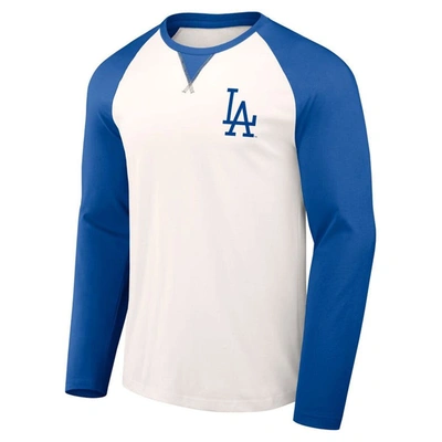 Shop Darius Rucker Collection By Fanatics White/royal Los Angeles Dodgers Team Color Raglan T-shirt