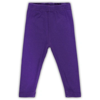 Shop Wes & Willy Girls Infant  Purple/white Lsu Tigers Balloon Raglan 3/4-sleeve T-shirt & Leggings Set