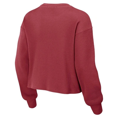 Shop Wear By Erin Andrews Cardinal Arizona Cardinals Waffle Knit Long Sleeve T-shirt & Shorts Lounge Set