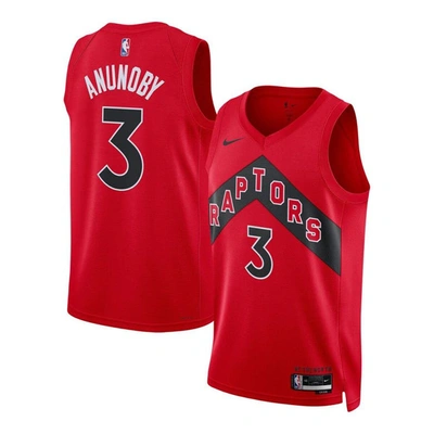 Shop Nike Unisex  Og Anunoby Red Toronto Raptors Swingman Jersey