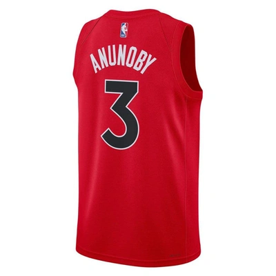 Shop Nike Unisex  Og Anunoby Red Toronto Raptors Swingman Jersey