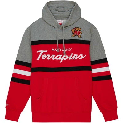 Shop Mitchell & Ness Red Maryland Terrapins Head Coach Pullover Hoodie