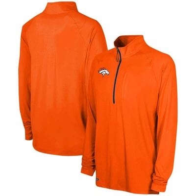 Shop Outerstuff Orange Denver Broncos Combine Authentic Raglan Quarter-zip Top