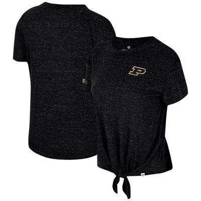Shop Colosseum Black Purdue Boilermakers Finalists Tie-front T-shirt